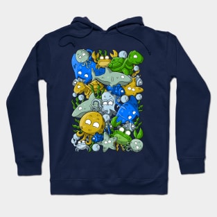 Sea creatures doodles Hoodie